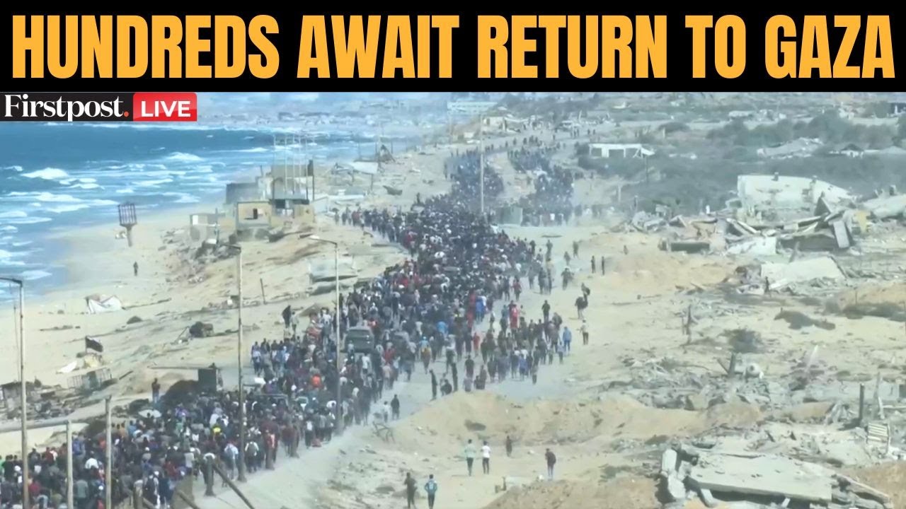 LIVE: Swarms of People Gather Awaiting Return to Gaza City as Israel Approves Gaza Ceasefire | Trump