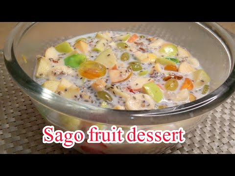 Sago fruit dessert l how to make sago fruit dessert l sago drink