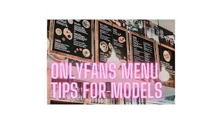 OnlyFans Menu Ideas for Models