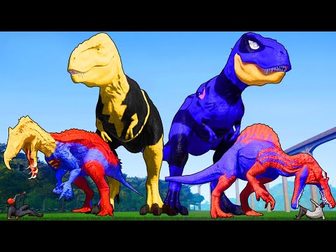 🦖💥 Superhero Dino Showdown! Venom vs. Spider-Man Spinosaurus! ⚡🔥