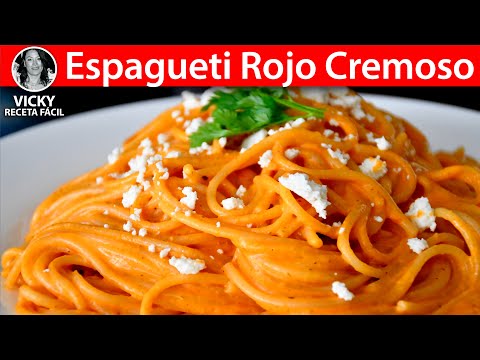 Espagueti Rojo Cremoso | #VickyRecetaFacil Video