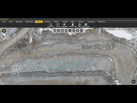 Pre-Split Hole Blasting - MineExcellence 2D/3D & Drone Based Blast Designer