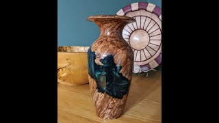 Woodturning | Resin and Amazing Figured Burl Vase