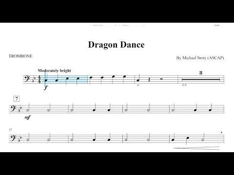 Dragon Dance (Michael Story) Trombone & Baritone B.C.  Play Along