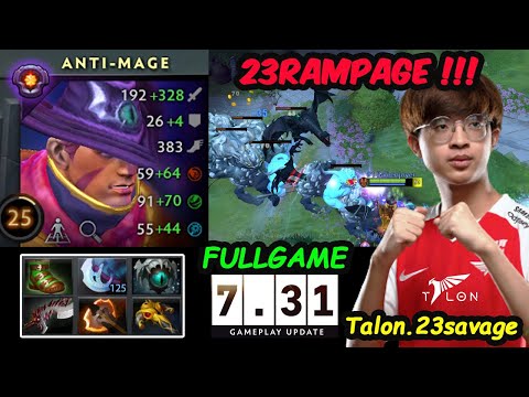 Talon 23savage Anti Mage CLASS-S Carry Rampage Dota 2 Perspective Fullgame 7.31b