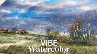 Blue Sky, Sunshine Bright, Village Light ，The Moment I Like ，Advanced Watercolor Landscape Painting