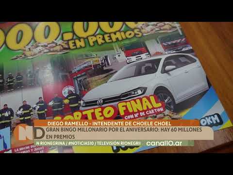 Gran bingo millonario por el Aniversario de Choele Choel: hay 60 millones en premios