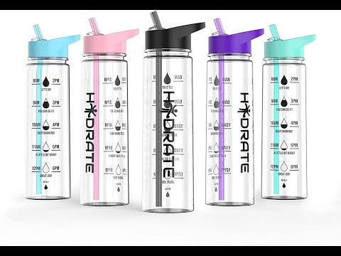 HYDRATE Motivational 900ml Straw Water Bottle - Review