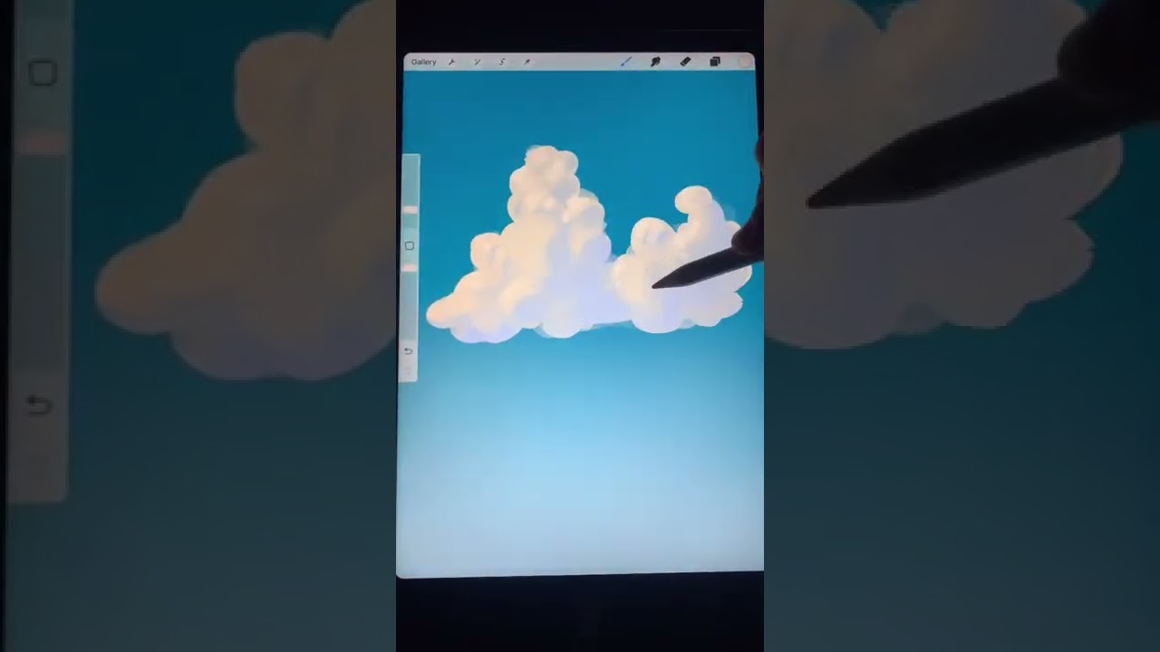 How to Paint Happy Little Clouds ☺️ #art #arttutorial #digitalart #digitalpainting #howtodraw