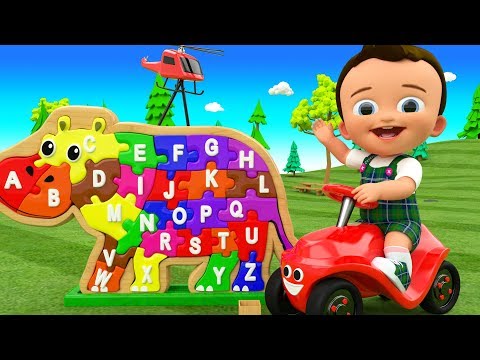 Phonics Song for Kids - Baby Fun Learning Alphabets for Kids with Hippopotamus 3D Wooden Puzzle Toy