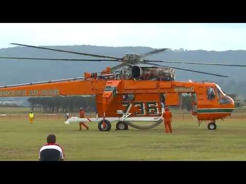 Sikorsky-Erickson Air Crane - 'Incredible Hulk' - Start up & Take Off