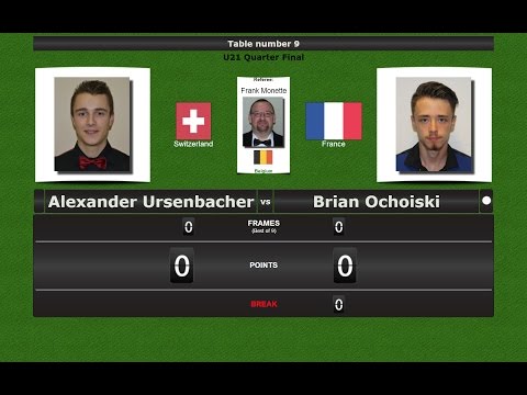 Snooker U21 1/4 Final : Alexander Ursenbacher vs Brian Ochoiski