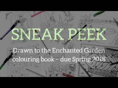 Sneak Peek, Drawn to the Enchanted Garden colouring book.