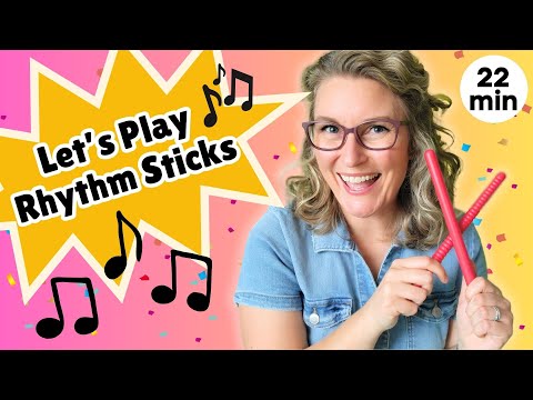 Let’s Play Rhythm Sticks! | Rhythm Stick Songs For Children Compilation | Music Class for Kids