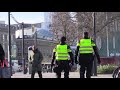 Imposante politiemacht bewaakt de rust in Eindhoven