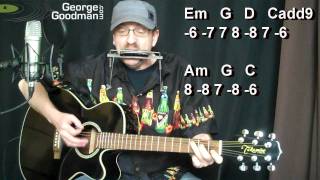 Video thumbnail of "Bruce Springsteen The River - How To Play On Guitar and Harmonica"
