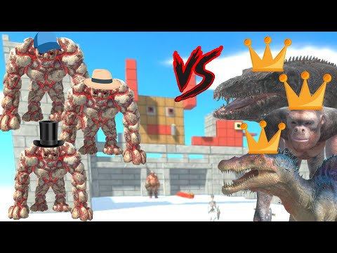 GOLEM BROTHERS+INFENALS VS KING GORO + PRIMATES + KING SPINO+C DINOS + KING MOSASAURUS+AQUATIC -ARBS