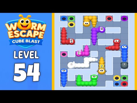 Worm Escape Cube Blast level 54 solution