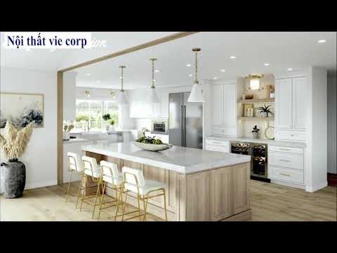 Tủ bếp gỗ công nghiệp năm 2021