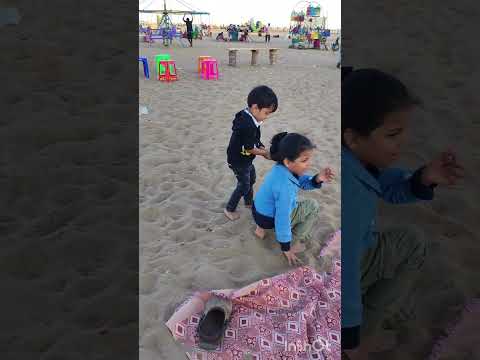 #shorts🕴️| #beach playing🌊 | #nivi&gau😎😍