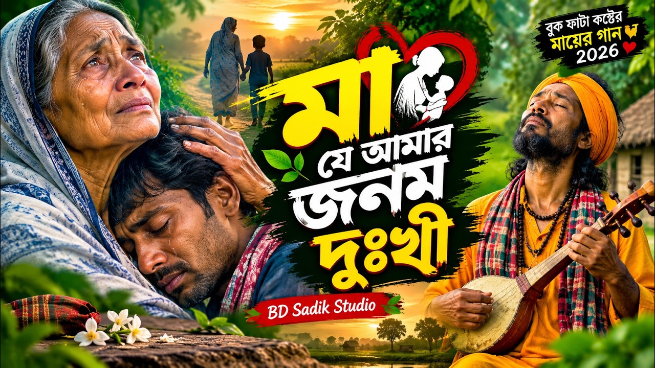 মা যে আমার জনম দুঃখী 💔 | Ma Je Amar Jonom Dukhi | বুক ফাটা কষ্টের মায়ের গান 2026 | BD Sadik Studio