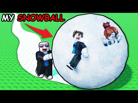 rolling MAX SIZE Snowball in Roblox...