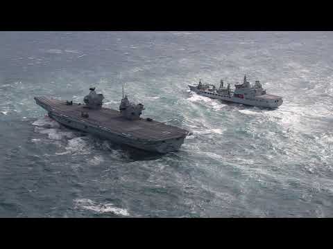HMS Queen Elizabeth RAS with RFA Tidespring