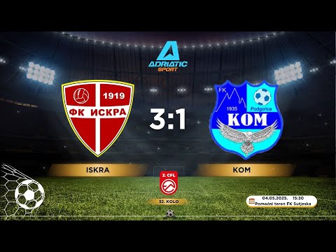 2. CFL | FK Iskra 3:1 FK Kom | 32. kolo | 04.05.2025. | IZVJEŠTAJ