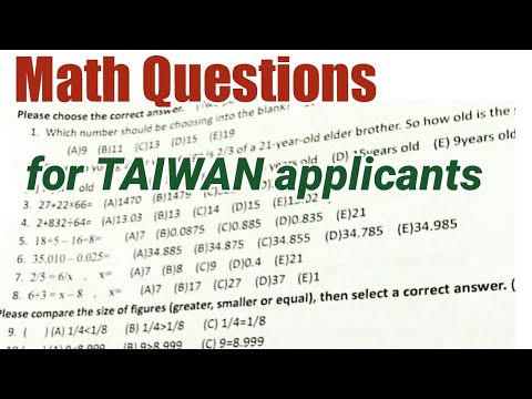 Math Exam for TAIWAN Applicants | Factory Workers