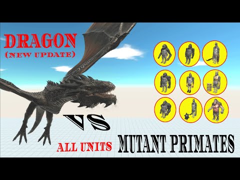 NEW UPDATE DRAGON vs (all units) MUTANT PRIMATES - Animal Revolt Battle Simulator
