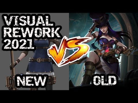 OLD CAITLYN VS NEW CAITLYN  - VISUAL REWORK 2021 LEAGUE OF LEGENDS