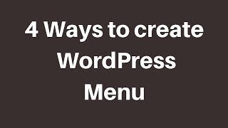 How to create Menu in WordPress website