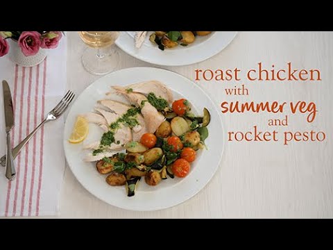 Slimming World Syn-free roast chicken with summer veg & rocket pesto recipe - FREE