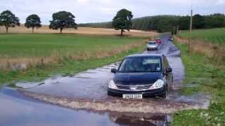 preview picture of video 'Flooded Road Rural Perthshire Scotland August 21st'