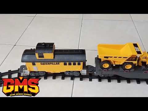 TOY STATE CAT CATERPILLAR CONSTRUCTION EXPRESS TRAIN COMPLETE SET