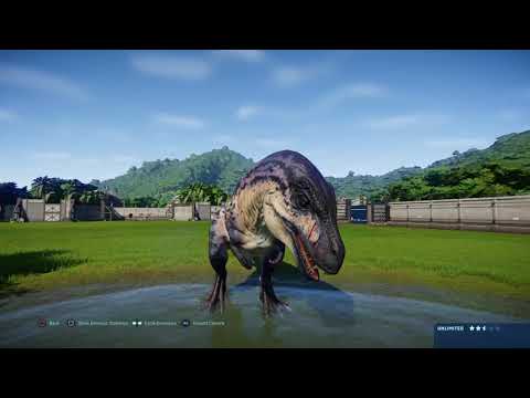 Jurassic World Evolution: Acrocanthosaurus vs Carnotaurus pair (Base Genome)