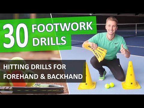 30 Tennis Footwork Drills For Groundstrokes (Forehand & Backhand) - Compilation