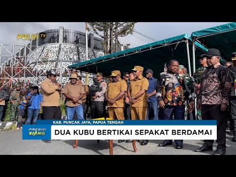 KAPOLRES PUNCAK JAYA PIMPIN TRADISI BELAH KAYU TANDA PERDAMAIAN
