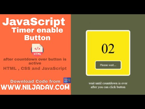 Easy Javascript Timer Enable Button Javascript Countdown Niljadav