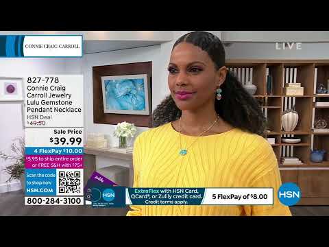 Connie Craig Carroll Jewelry Lulu 18" Gemstone Pendant N...