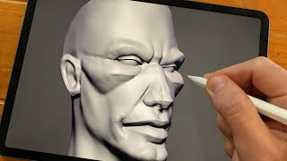 Male Head 3D Sketch | iPad Pro Sculpting with Nomad Sculpt