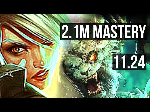 RIVEN vs RENGAR (TOP) | Quadra, 2.1M mastery, 300+ games | NA Diamond | 11.24