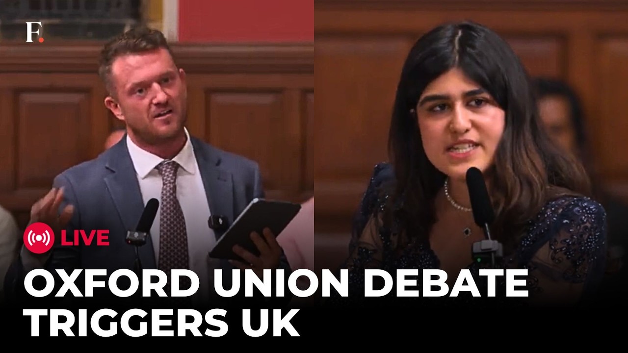 Oxford Union LIVE: Tommy Robinson Defends Muslim Student Aisha Khan-Aziz Amid Worldwide Backlash