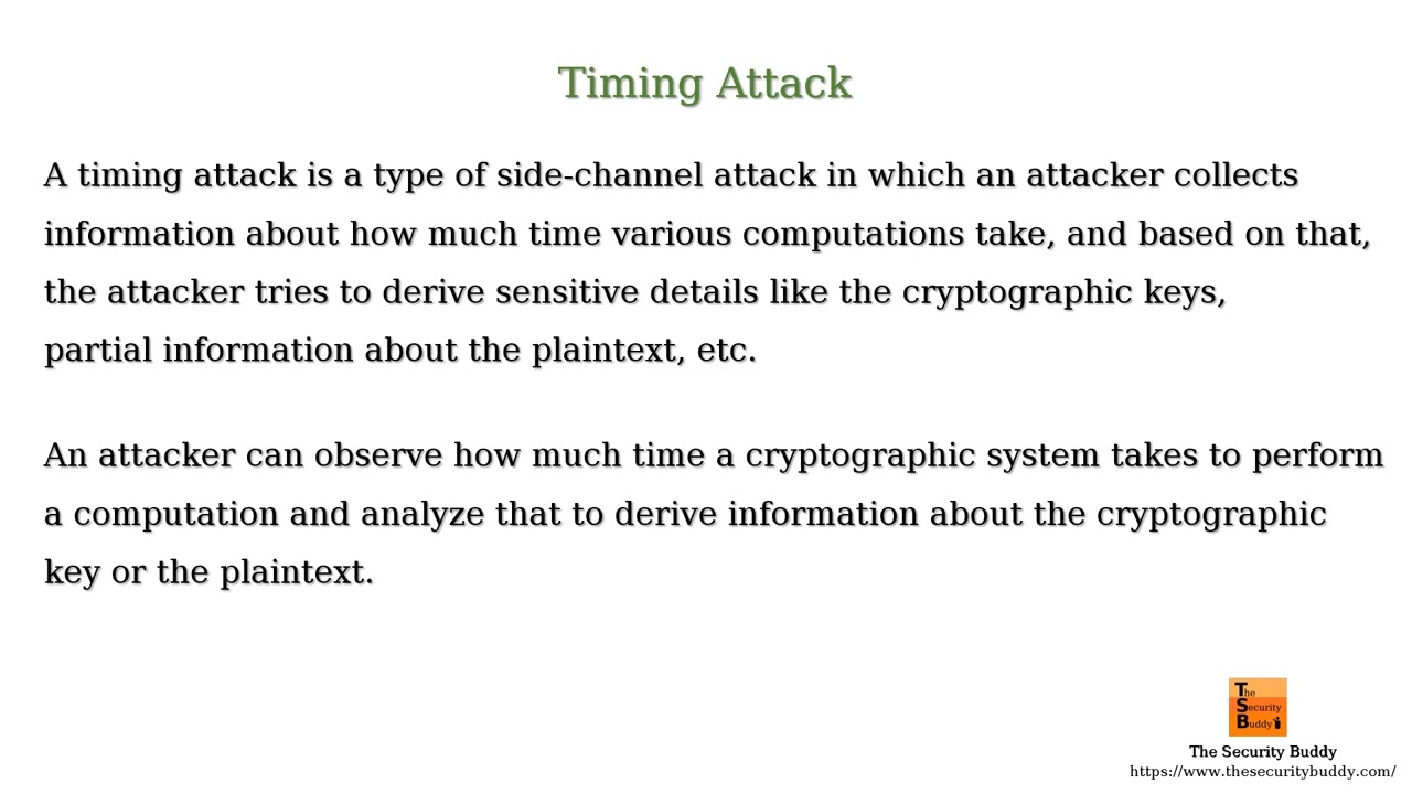 What is a timing attack?