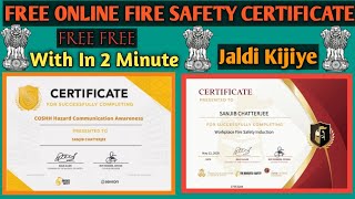 Fire Safety Certificate | Free Online Certificate | Free Online Course With Certificate | Training |