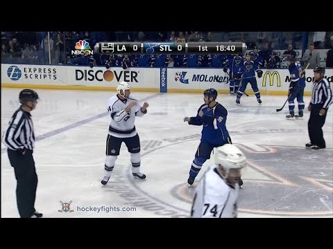 Robyn Regehr vs Barret Jackman Jan 16, 2014