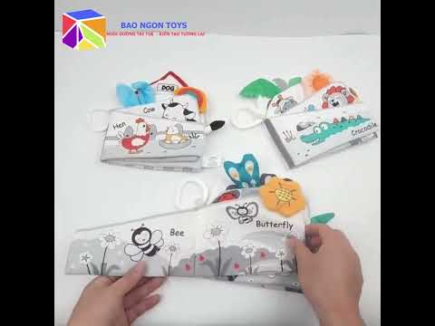 Đồ chơi treo nôi sách vải chủ đề đuôi các loài vật giúp bé làm quen động vật và phát triển giác quan, dành cho bé từ sơ sinh đến 3 tuổi - BAO NGON TOYS - SV89