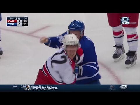 Eric Staal vs Dion Phaneuf Jan 19, 2015