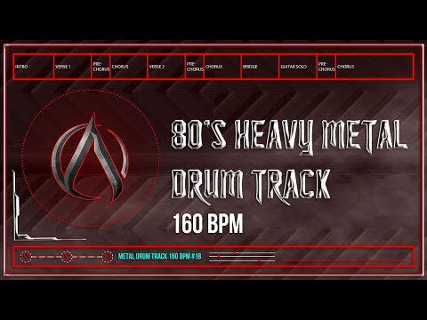 80’s Heavy Metal Drum Track 160 BPM (HQ,HD)