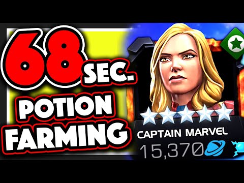 68 Seconds! Captain Marvel Is a Beast at Fast Potion Farming!